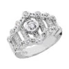 14K White Gold Diamond Right Hand Women's Ring 0.75ct