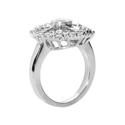 14K White Gold Diamond Right Hand Women's Ring 0.93ct -Luxurman 14k gold diamond right hand womens ring 093ct p 29737 back white