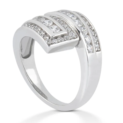 14K White Gold Diamond Right Hand Women's Ring 1.20ct 2 14K White Gold Diamond Right Hand Women's Ring 1.20ct - Image 2