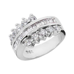 14K White Gold Diamond Right Hand Women's Ring 2ct