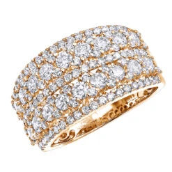 14K White Gold Diamond Ring For Women 2 Carat Unique Diamond Wedding Band -Luxurman 14k gold diamond ring for women 2 carat unique diamond wedding band ro