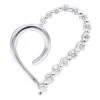 14K White Gold Diamond Small Open Heart Pendant For Women By Luxurman 0.2ct