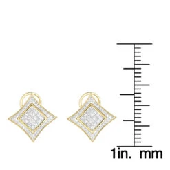 14K Yellow Gold Diamond Stud Earrings 1ct -Luxurman 14k gold diamond stud earrings 105ct p 79 rulerye