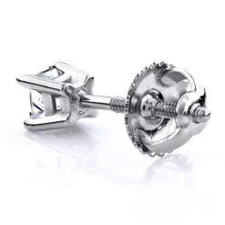 1/2 Carat 14K White Gold Diamond Stud Earrings Princess Diamonds .5ct -Luxurman 14k gold diamond stud earrings princess diamonds 50ct p 5650 backwh