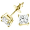 14K Yellow Gold Princess Cut Diamond Studs 0.33ct