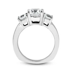 14K White Gold Diamond Three Stone Engagement Ring 1.25ct -Luxurman 14k gold diamond three stone engagement ring 125ct p 24738 additional white