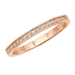 Thin Diamond Wedding Stackable Ring For Women 14K White Gold 0.21ct -Luxurman 14k gold diamond unique engagement band 021ct p 23759 ro