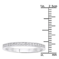 Thin Diamond Wedding Stackable Ring For Women 14K White Gold 0.21ct -Luxurman 14k gold diamond unique engagement band 021ct p 23759 rulerwh