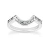 Ultra Thin 14K White Gold Diamond Unique Engagement Band 0.22ct
