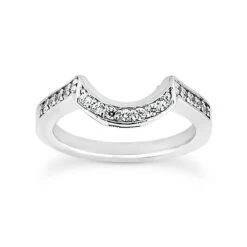 Ultra Thin 14K White Gold Diamond Unique Engagement Band 0.22ct