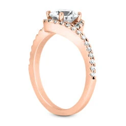 14K White Gold Diamond Unique Engagement Ring 0.76ct 1mm -Luxurman 14k gold diamond unique engagement ring 076ct p 23509 back rose 20220426