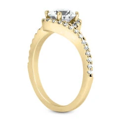 14K White Gold Diamond Unique Engagement Ring 0.76ct 1mm -Luxurman 14k gold diamond unique engagement ring 076ct p 23509 back yellow 20220426