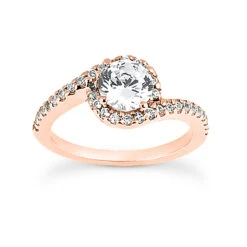 14K White Gold Diamond Unique Engagement Ring 0.76ct 1mm -Luxurman 14k gold diamond unique engagement ring 076ct p 23509 rose 20220426