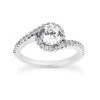 14K White Gold Diamond Unique Engagement Ring 0.76ct 1mm