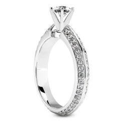 14K White Gold Diamond Unique Engagement Ring 0.88ct -Luxurman 14k gold diamond unique engagement ring 088ct p 23750 back white 20220426