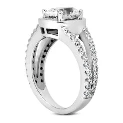 14K White Gold Diamond Unique Engagement Ring 1.10ct -Luxurman 14k gold diamond unique engagement ring 110ct p 24187 back white 20220426