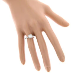 14K White Gold Cushion Cut Diamond Unique Engagement Ring 1.22ct Halo Design 9 14K White Gold Cushion Cut Diamond Unique Engagement Ring 1.22ct Halo Design -Luxurman 14k gold diamond unique engagement ring 122ct p 24378 bodwh