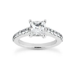 14K White Gold Diamond Unique Engagement Ring Set 0.94ct -Luxurman 14k gold diamond unique engagement ring set 094ct p 23481 back white 20220426