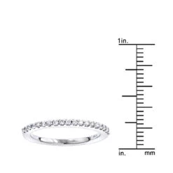 14K White Gold Diamond Wedding Band For Women By Luxurman 0.35ct -Luxurman 14k gold diamond wedding band for women by luxurman 035ct rulerwh