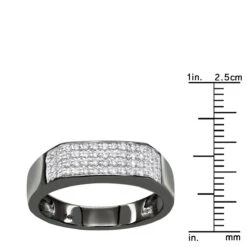 14K Black Plated Gold Diamond Wedding Bands Collection Piece .58ct -Luxurman 14k gold diamond wedding bands collection piece 58ct p 6648 ruler