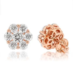 14K White Gold Earrings Round Diamond Clusters 3.5ct -Luxurman 14k gold earrings round diamond clusters 395ct p 5912 ro