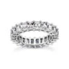 14K White Gold Emerald Cut Diamond Eternity Band 6.65ct