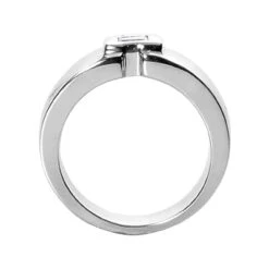 14K White Gold Emerald Cut Diamond Men's Wedding Band 0.25ct -Luxurman 14k gold emerald cut diamond mens wedding band 025ct p 25551 back white 20220426