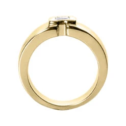 14K White Gold Emerald Cut Diamond Men's Wedding Band 0.25ct -Luxurman 14k gold emerald cut diamond mens wedding band 025ct p 25551 back yellow 20220426