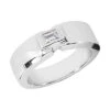 14K White Gold Emerald Cut Diamond Men's Wedding Band 0.25ct