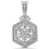 14K White Gold Flower Diamond Pendant 0.99ct