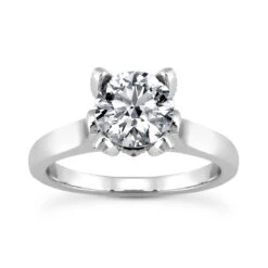 14K White Gold Four-Prong Solitaire Engagement Ring 0.54ct 2mm