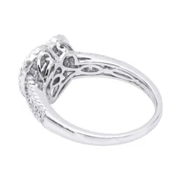 14K White Gold Heart Diamond Ring For Women Cluster Setting 0.8ct By Luxurman -Luxurman 14k gold heart diamond ring for women cluster setting 08ct by luxurman backwh