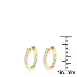 14K Yellow Gold Inside Out Channel Set Diamond Hoop Earrings 1.45ct -Luxurman 14k gold inside out channel set diamond hoop earrings 145ct rulerye