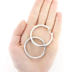 14K White Gold Inside Out Diamond Hoop Earrings 4.6ct -Luxurman 14k gold inside out diamond hoop earrings 36ct 3