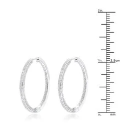 14K White Gold Inside Out Diamond Hoop Earrings For Women 1 Carat By Luxurman 11 14K White Gold Inside Out Diamond Hoop Earrings For Women 1 Carat By Luxurman -Luxurman 14k gold inside out diamond hoop earrings for women 1 carat by luxurman rulerwh