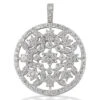 14K White Gold Ladies Circle Diamond Necklace 2.23ct