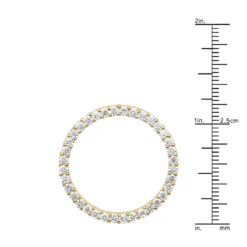 14K Yellow Gold Ladies Circle Diamond Pendant 1.80ct -Luxurman 14k gold ladies circle diamond pendant 180ct p 28226 rulerye