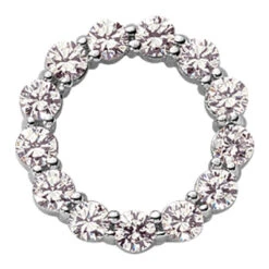 14K White Gold Ladies Circle Diamond Pendant 1.95ct