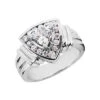 14K White Gold Ladies Diamond Ring 0.80ct 12.5mm