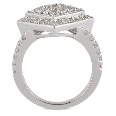14K White Gold Ladies Diamond Ring 1.47ct 8.2mm 3 14K White Gold Ladies Diamond Ring 1.47ct 8.2mm - Image 3