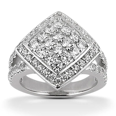 14K White Gold Ladies Diamond Ring 1.47ct 8.2mm 1 14K White Gold Ladies Diamond Ring 1.47ct 8.2mm