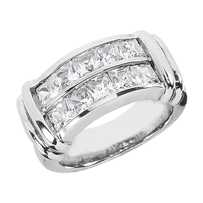 14K White Gold Ladies Diamond Ring 2.70ct 10.2mm 1 14K White Gold Ladies Diamond Ring 2.70ct 10.2mm