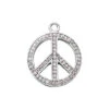 14K White Gold Ladies Peace Diamond Necklace 0.64ct