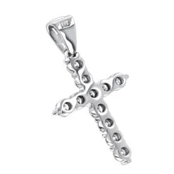 14K White Gold Large Diamond Cross Pendant For Men & Women By LUXURMAN 3.3ctw 9 14K White Gold Large Diamond Cross Pendant For Men & Women By LUXURMAN 3.3ctw -Luxurman 14k gold large diamond cross pendant by luxurman 33ctw backwh