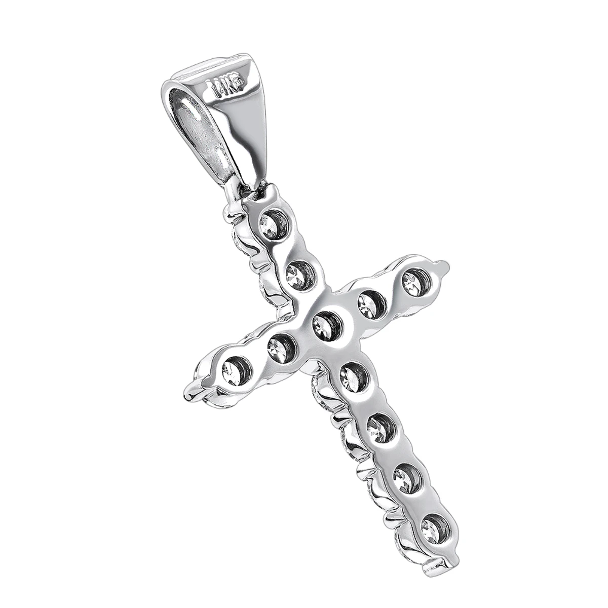 14K White Gold Large Diamond Cross Pendant For Men & Women By LUXURMAN 3.3ctw 4 14K White Gold Large Diamond Cross Pendant For Men & Women By LUXURMAN 3.3ctw - Image 4
