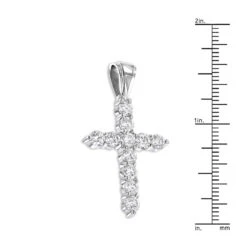 14K White Gold Large Diamond Cross Pendant For Men & Women By LUXURMAN 3.3ctw 11 14K White Gold Large Diamond Cross Pendant For Men & Women By LUXURMAN 3.3ctw -Luxurman 14k gold large diamond cross pendant by luxurman 33ctw rulerwh