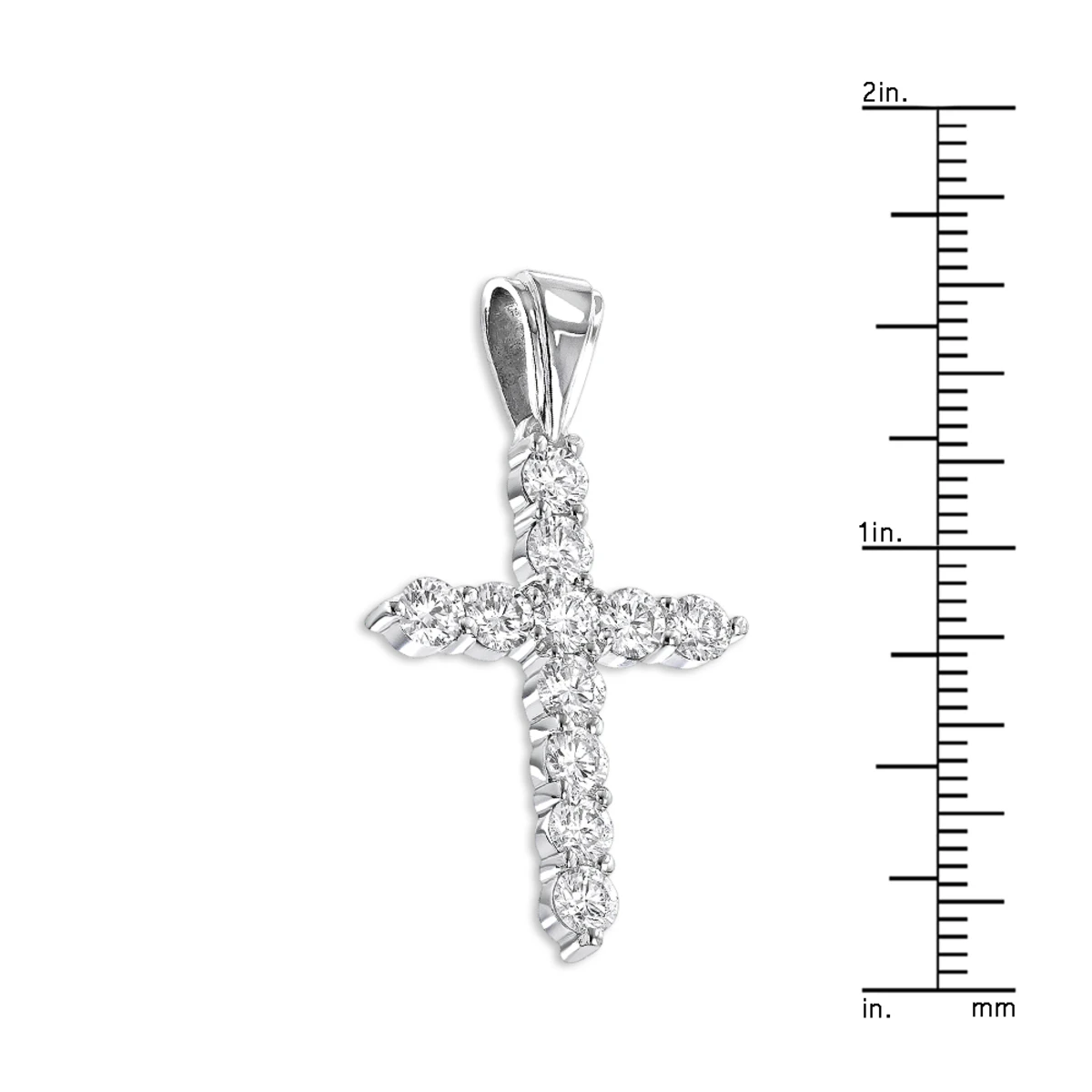 14K White Gold Large Diamond Cross Pendant For Men & Women By LUXURMAN 3.3ctw 6 14K White Gold Large Diamond Cross Pendant For Men & Women By LUXURMAN 3.3ctw - Image 6