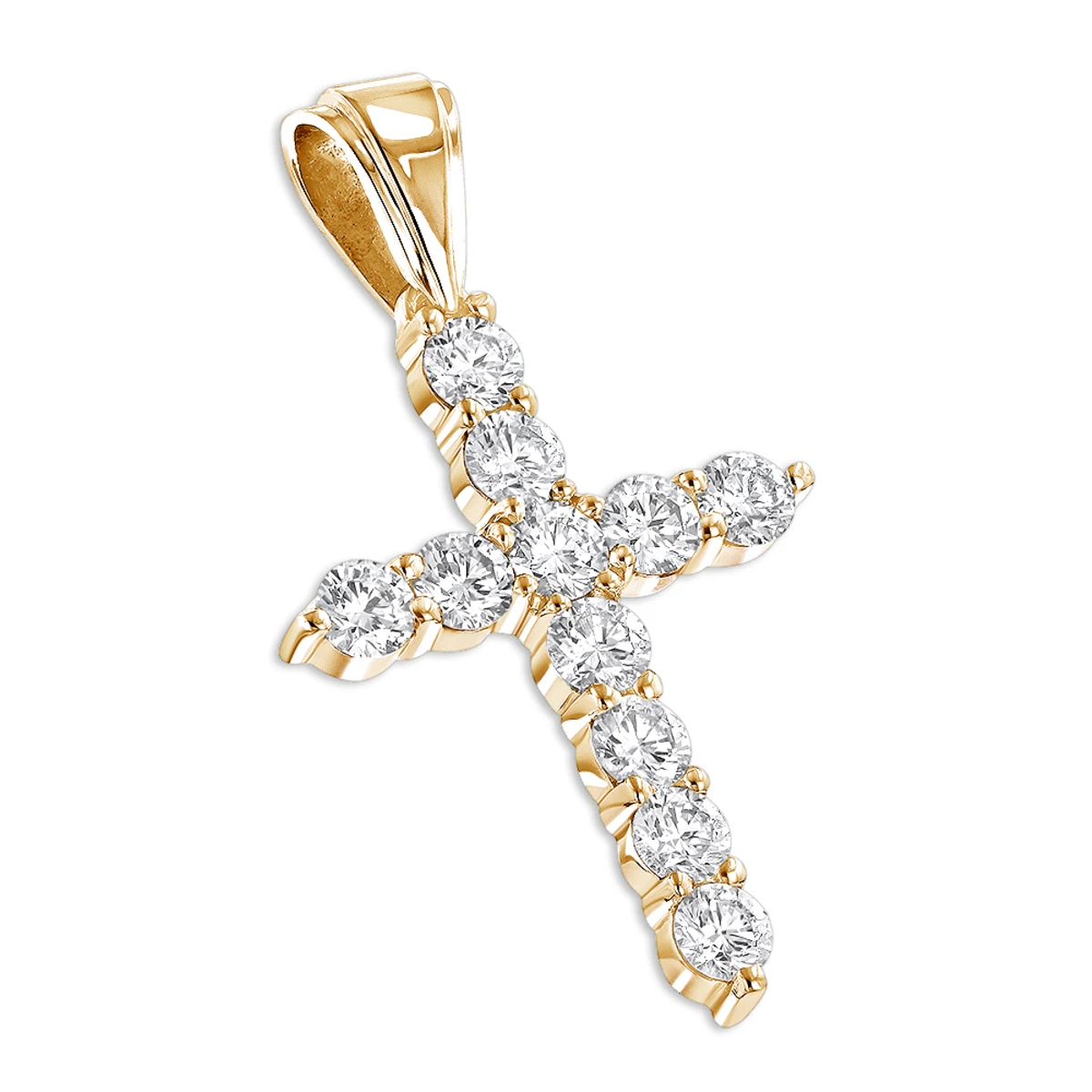 14K White Gold Large Diamond Cross Pendant For Men & Women By LUXURMAN 3.3ctw 2 14K White Gold Large Diamond Cross Pendant For Men & Women By LUXURMAN 3.3ctw - Image 2