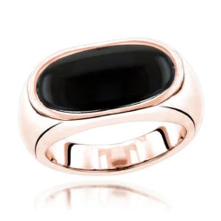 14K White Gold Men's Black Onyx Ring 8.9mm -Luxurman 14k gold mens black onyx ring p 27998 ro