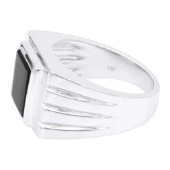 14K Yellow Gold Men's Black Onyx Ring 14.4mm 11 14K Yellow Gold Men's Black Onyx Ring 14.4mm -Luxurman 14k gold mens black onyx ring p 28011 backwh